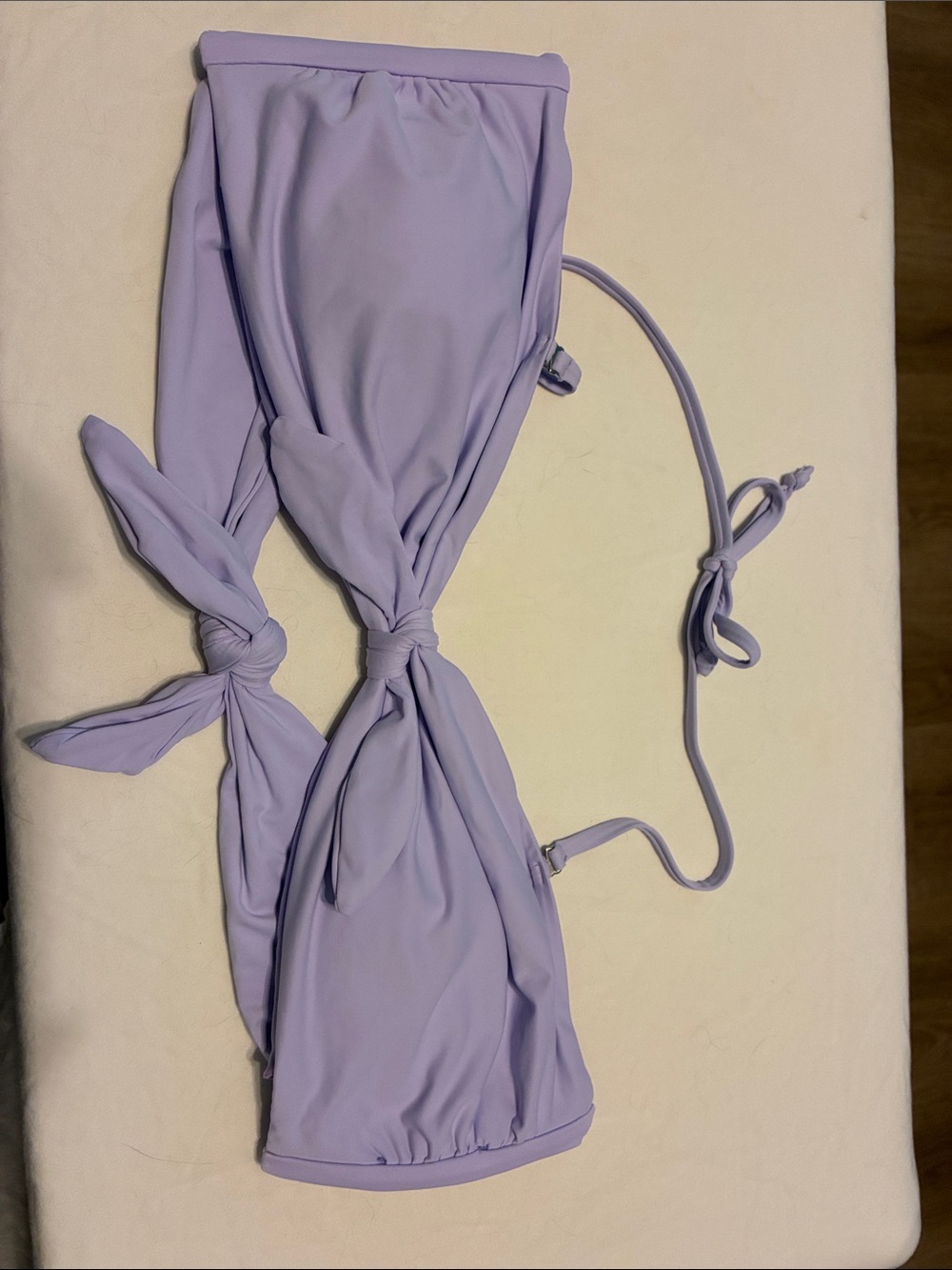 Pink Lily Lavender Tie-Front Bikini Top